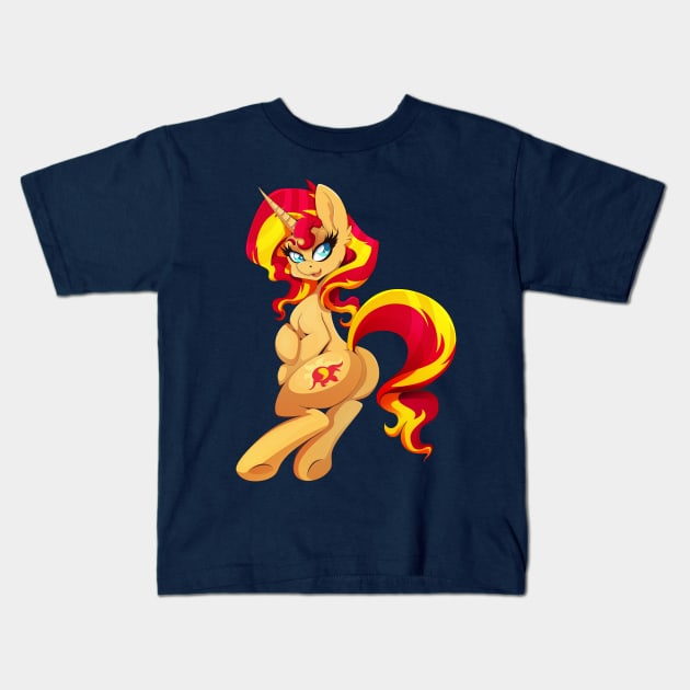 Sunset Shimmer Kids T-Shirt by RarieDash